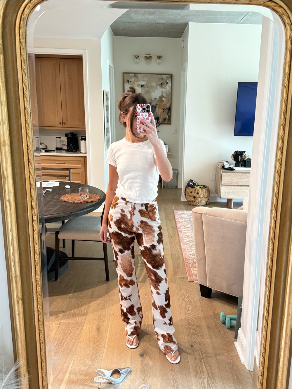 We Wore What Cow Print Jeans - Picture 1 of 4